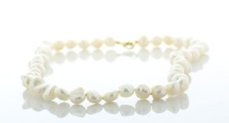 18 Inch Freshwater Cultured 8.0 - 8.5mm Pearl Necklace With Gold Plated Clasp