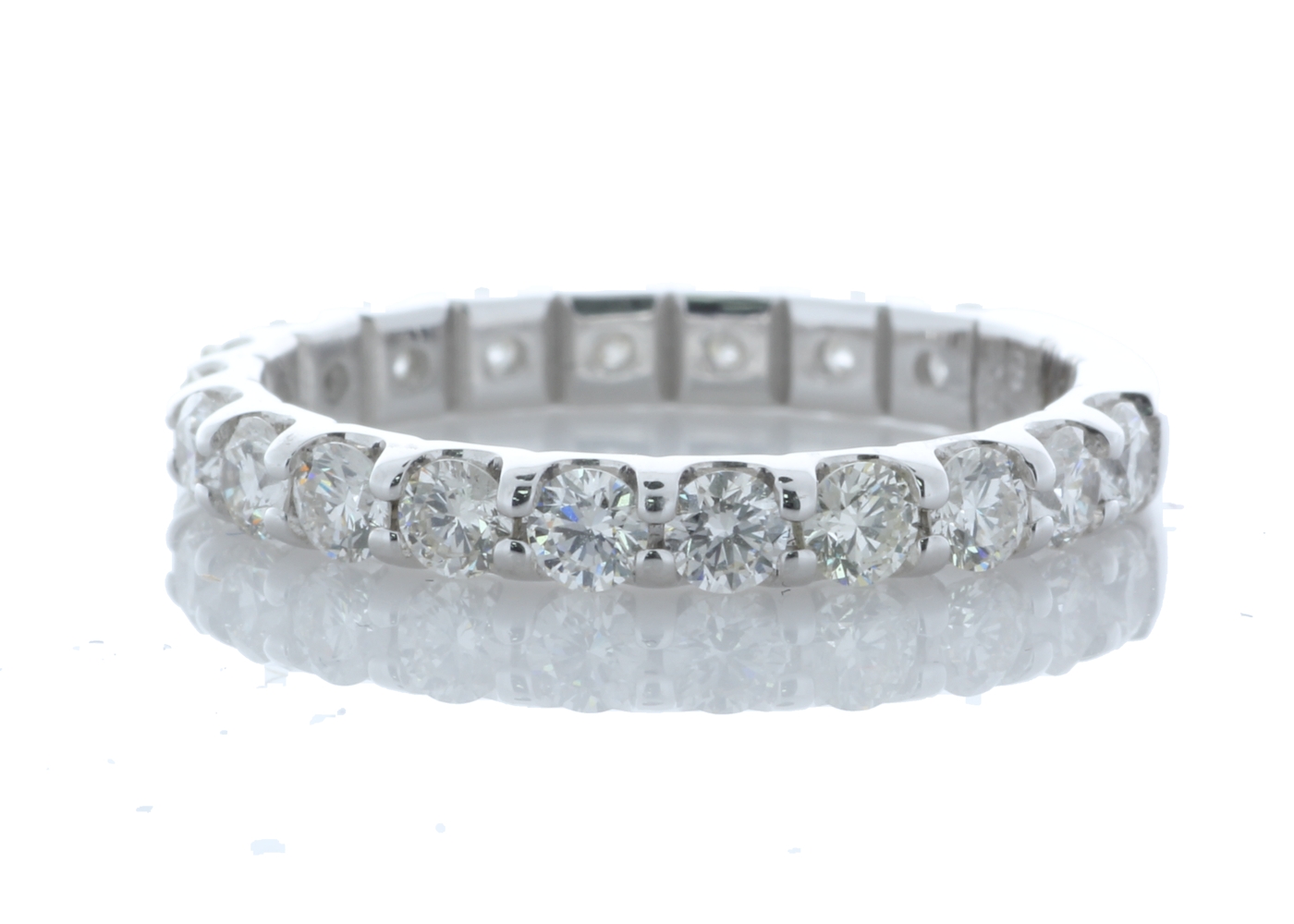 18ct White Gold Claw Set Semi Eternity Diamond Ring 1.50 Carats - Image 3 of 6