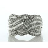 9ct White Gold Cocktail Swirl Diamond Ring 1.00 Carats