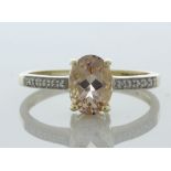 9ct Yellow Gold Diamond and Morganite Ring (PM1.00) 0.04 Carats