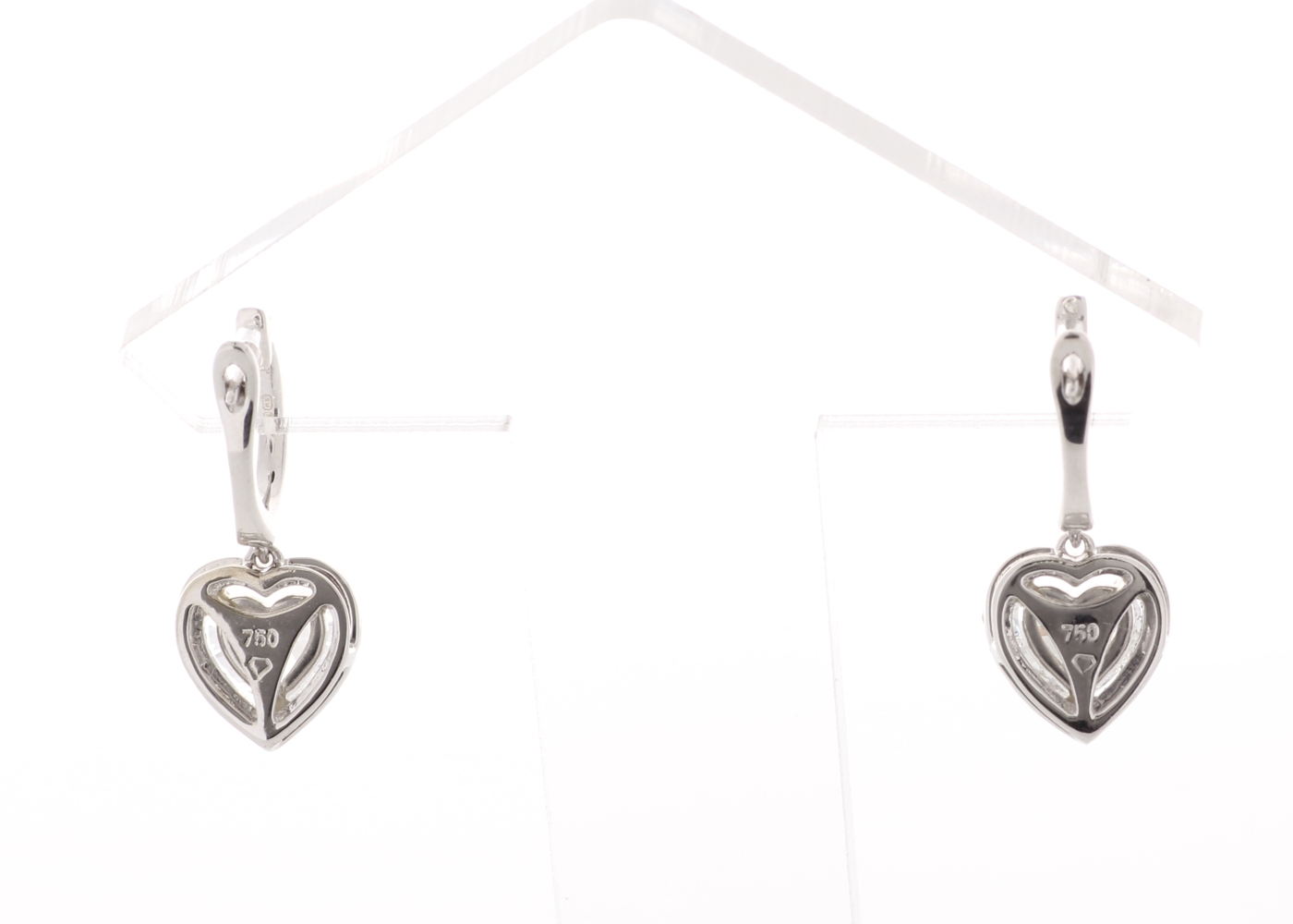 18ct White Gold Heart Shape Halo Drop Earring (1.34) 1.74 Carats - Image 4 of 5