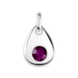 Sterling Silver Pendant June Birthstone 4mm Light Amethyst Crystal