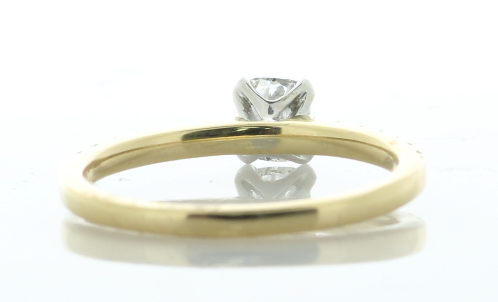 18ct Yellow Gold Single Stone Claw Set With Stone Set Shoulders Diamond Ring - Image 5 of 7