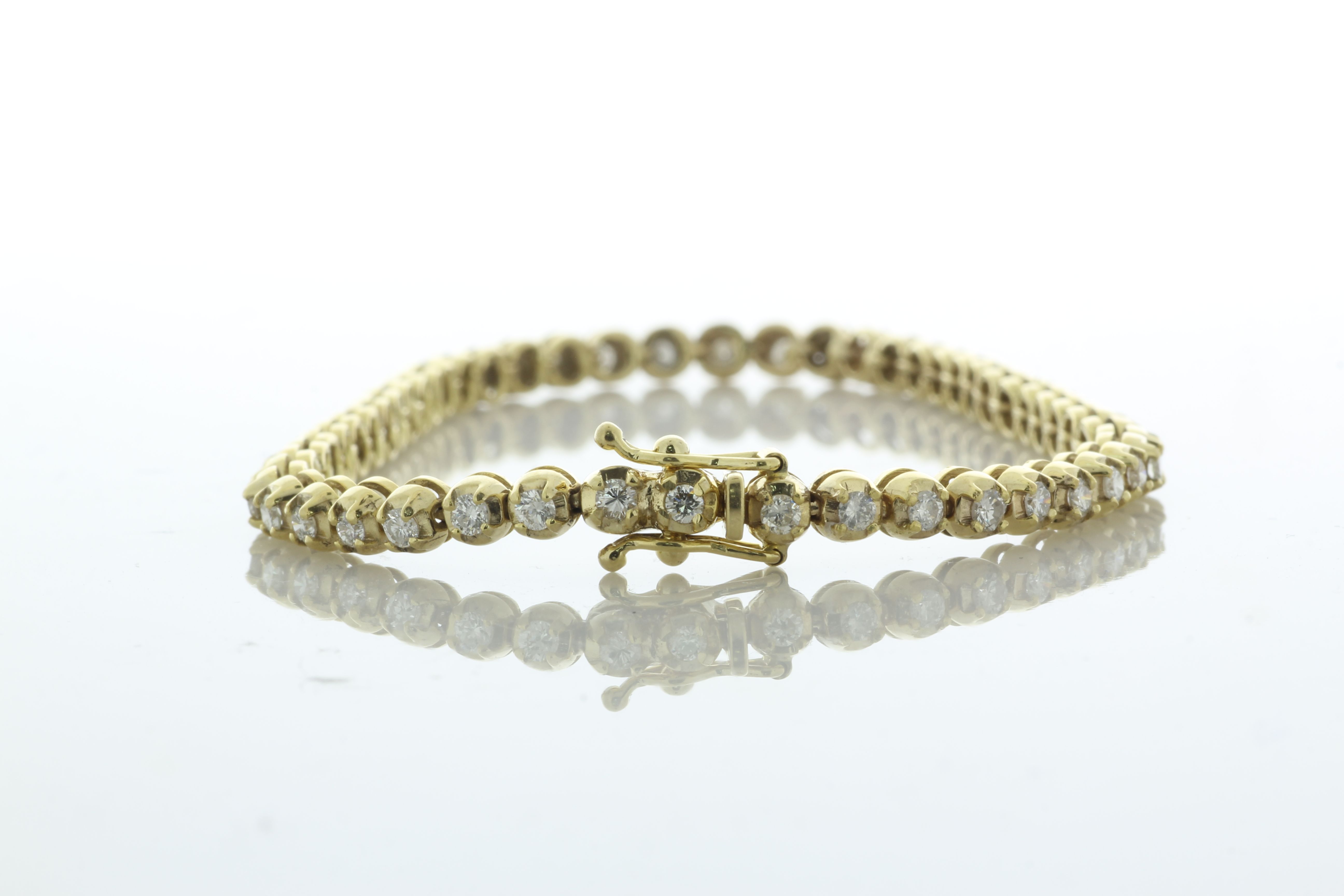 18ct Yellow Gold Tennis Diamond Bracelet 1.86 Carats - Image 4 of 5