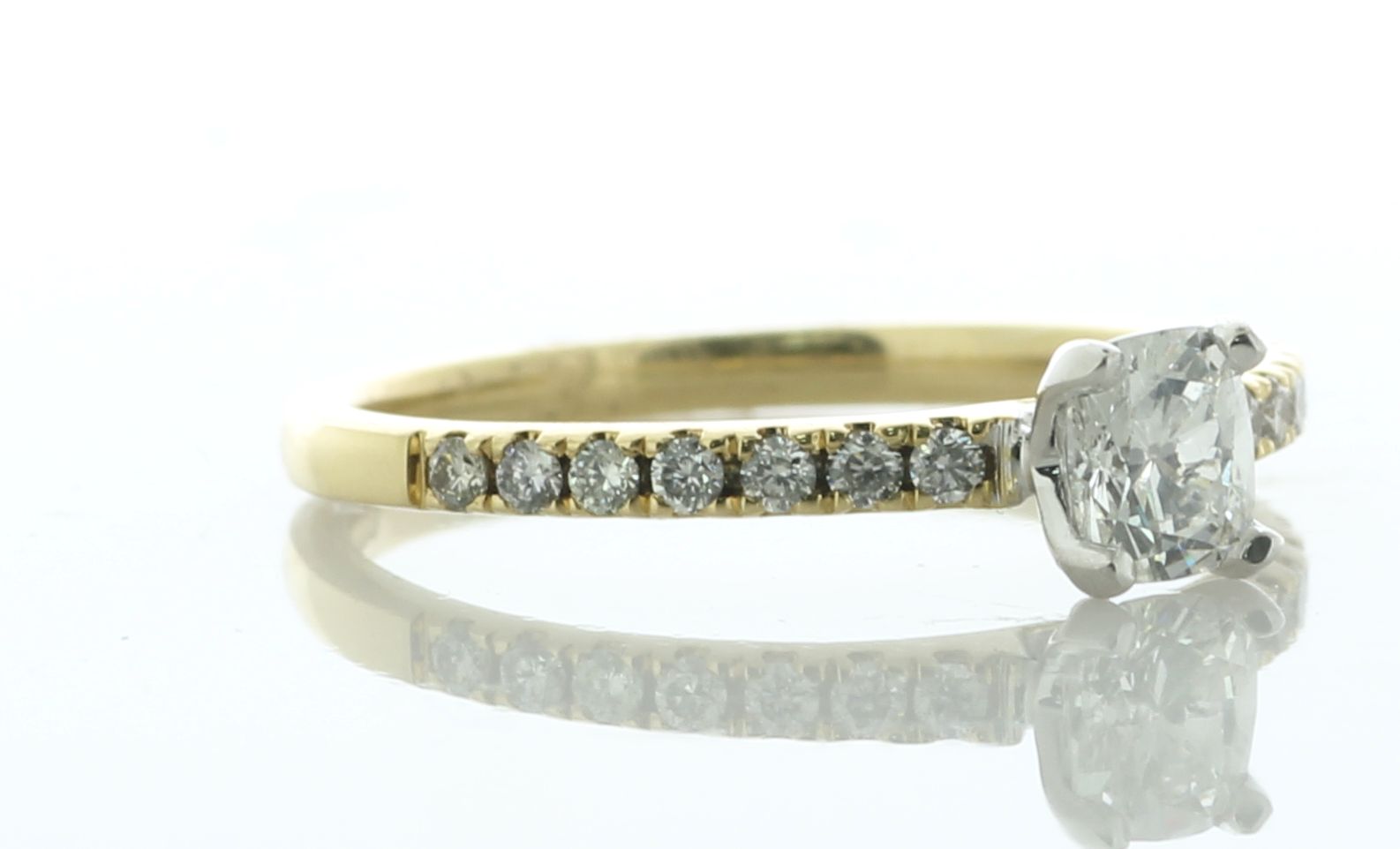 18ct Yellow Gold Single Stone Claw Set With Stone Set Shoulders Diamond Ring - Image 2 of 7