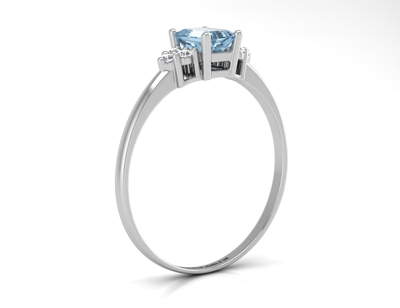 9ct White Gold Fancy Cluster Diamond Blue Topaz Ring (BT0.61) 0.06 Carats - Image 2 of 5