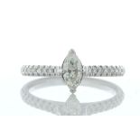 18ct White Gold Marquise Cut Diamond Ring (0.38) 0.62 Carats