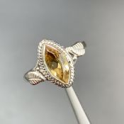 Natural Citrine & Silver Ring