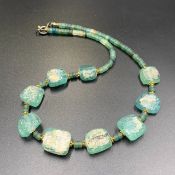 TRT-53, Wonderful Antique Roman Glass Beads Necklace