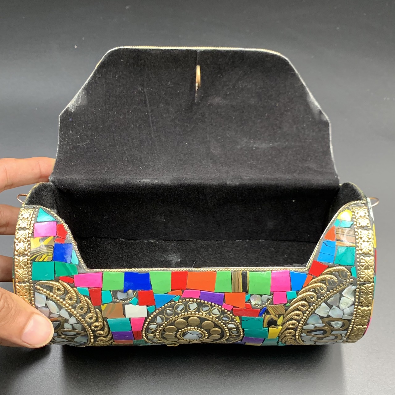 LPBR= 593, Wonderful Handmade Nepalese Multi Colour Howalite Stones With Brass Purse/Hand Bag - Image 4 of 8