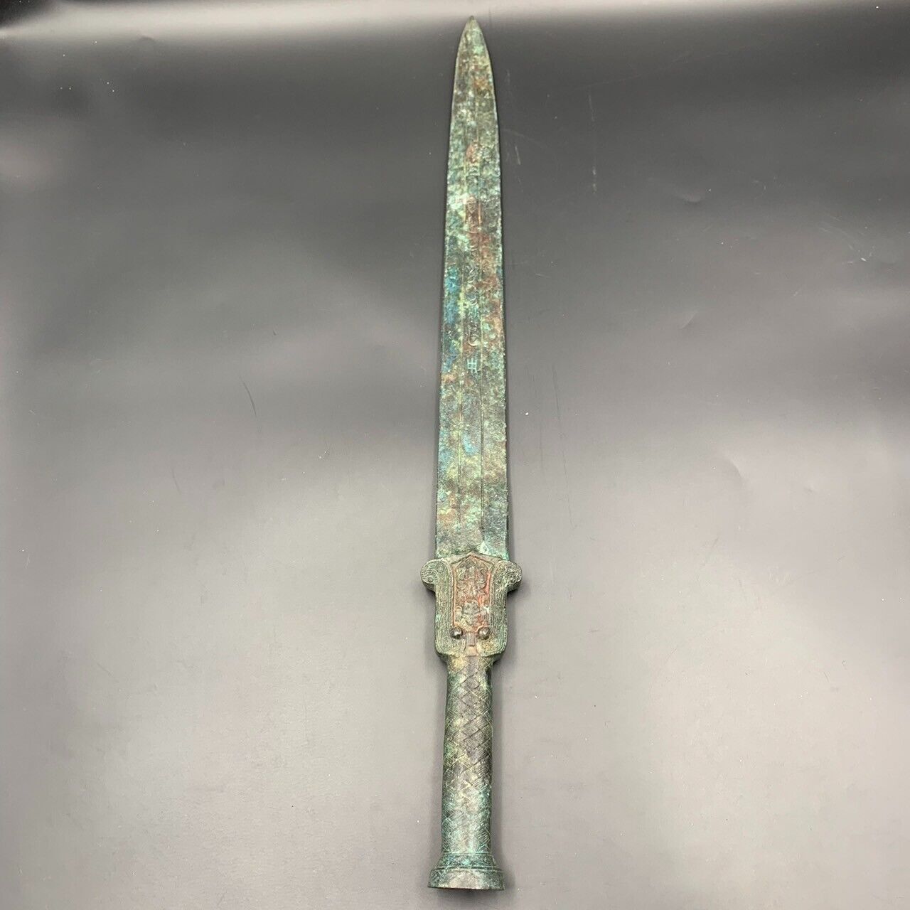 Rare Wonderful Antique Asian Bronze Sword, 62.7 CM. - Image 7 of 8