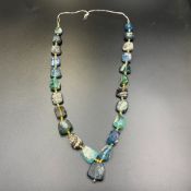 RPO-08, Wonderful Best Quality Rare Rainbow Antique Roman Glass Beads Strand