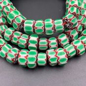 Venetian Chevron Trade Glass Beads Strand, Beautiful Trade Glass Beads, 1 Strand, Kkr-94