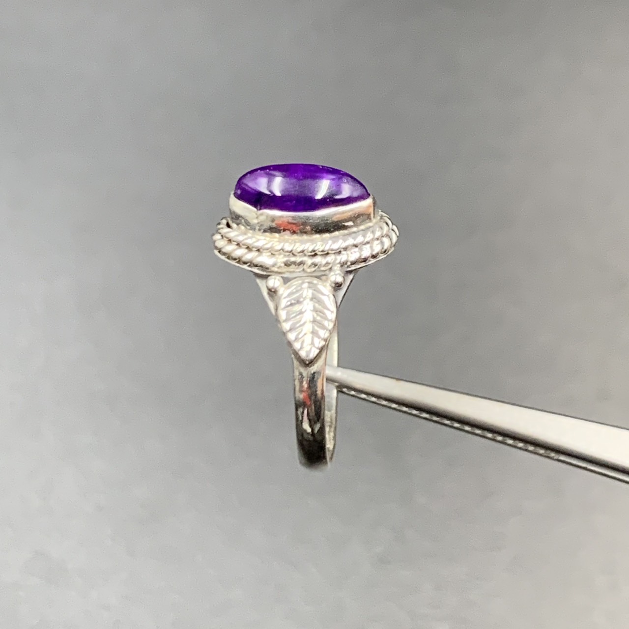 Natural Amethyst With Silver Ring - Image 3 of 4