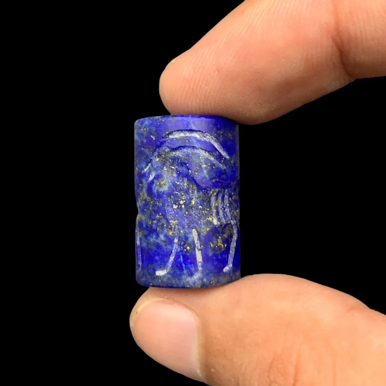 Ancient Carved Lapis Lazuli Seal (Stamp), Rare Lapis Seal. Lpz-55 - Image 4 of 5