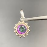 Stunning Mystic Topaz With Silver Pendant