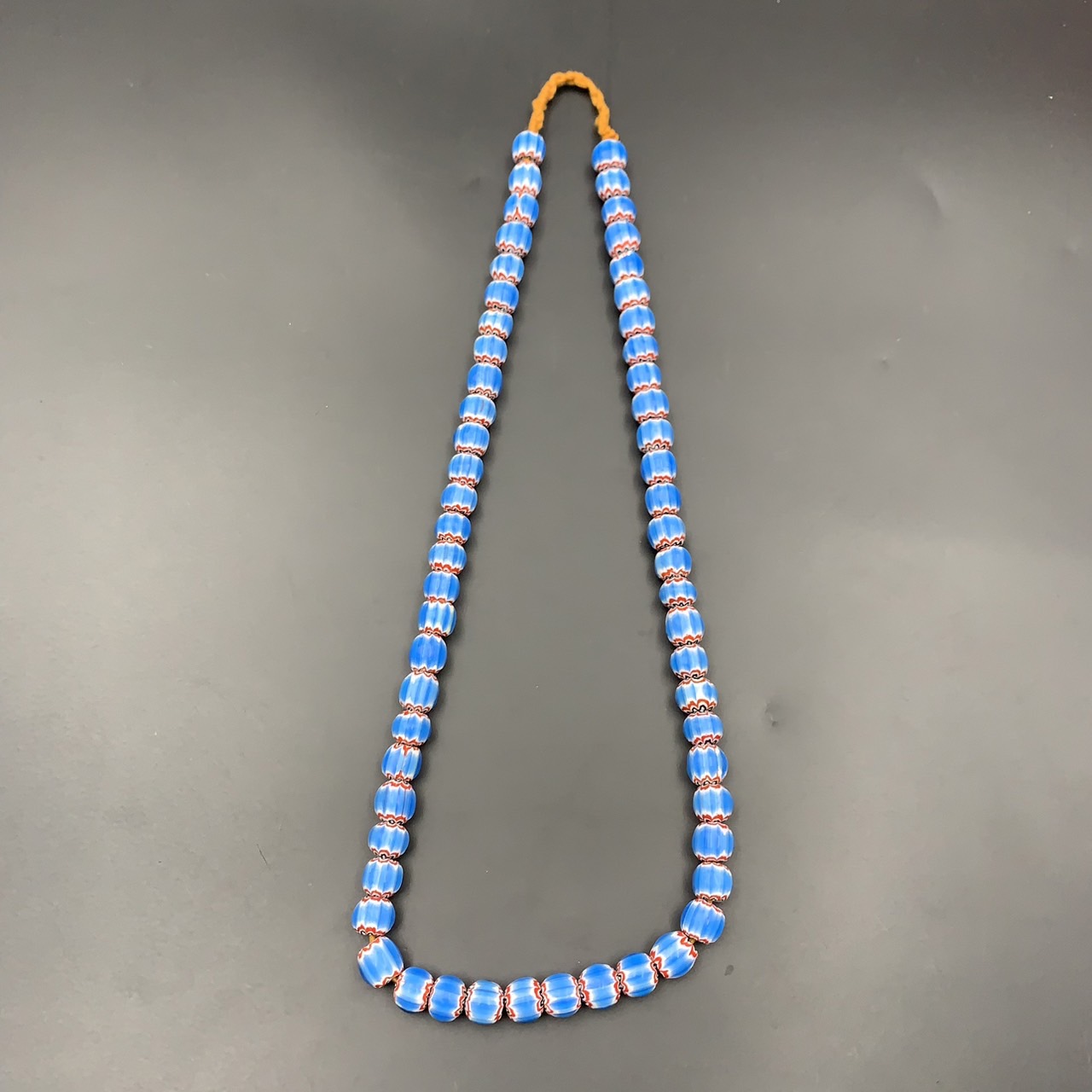 Awesome Sky Blue Vintage Chevron Trade Glass Beads Strand, African Glass Beads, LPBR-0319 - Image 7 of 7