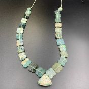 RM-11, Wonderful Ancient Butterfly Shape Roman Glass Beads Strand