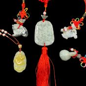 Natural 5 Piece Carved Burmese Jade For Pendant & Jewelry, Beautiful Carved Jade, JPG-444