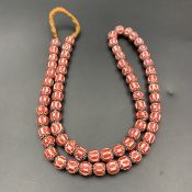 Chevron Beautiful Trade African Glass Beads Strand, Awesome Glass Beads Strand, LPBR-0788