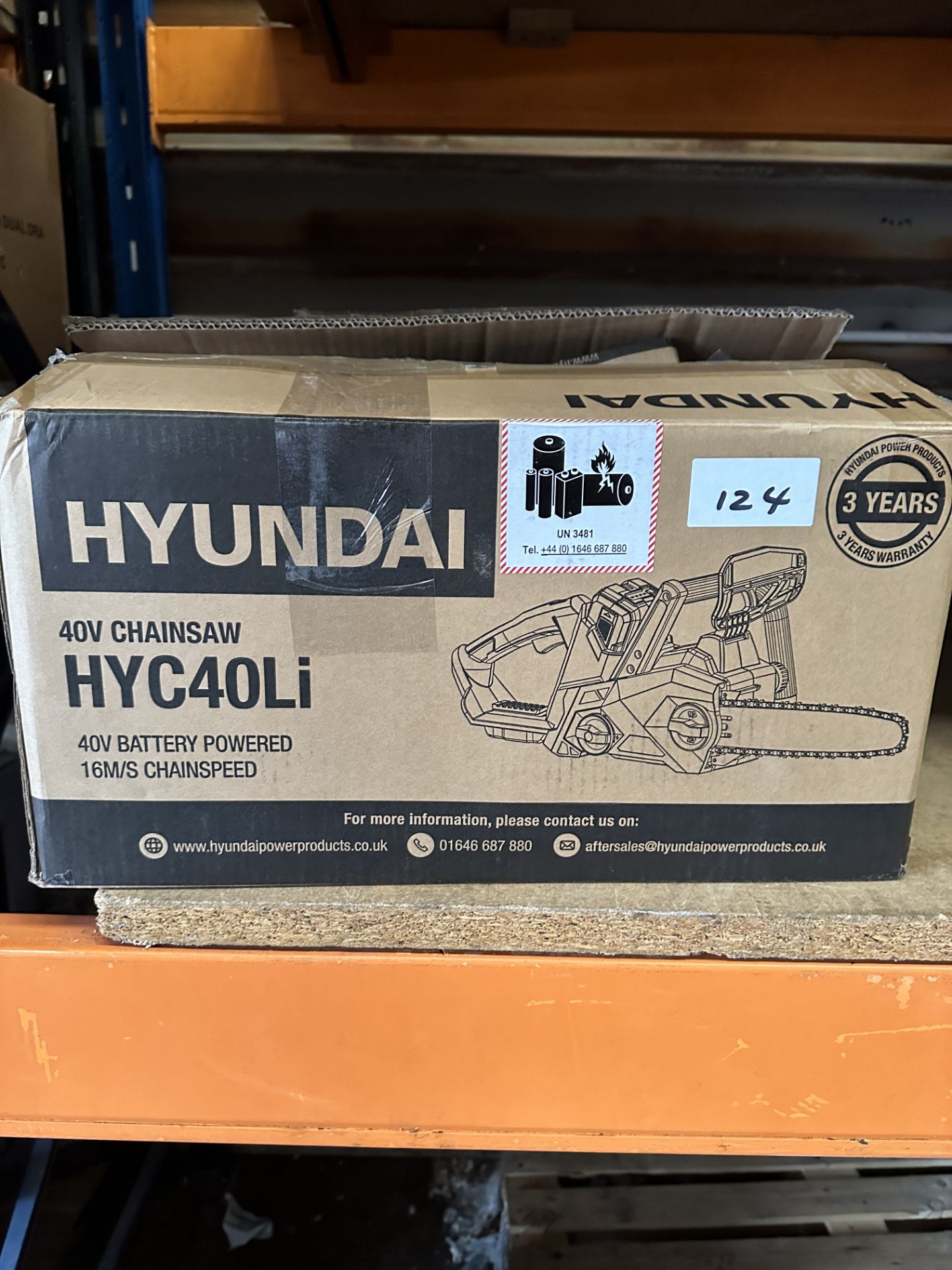 Hyundai 40V Battery Chainsaw. RRP £149.99 - Grade U