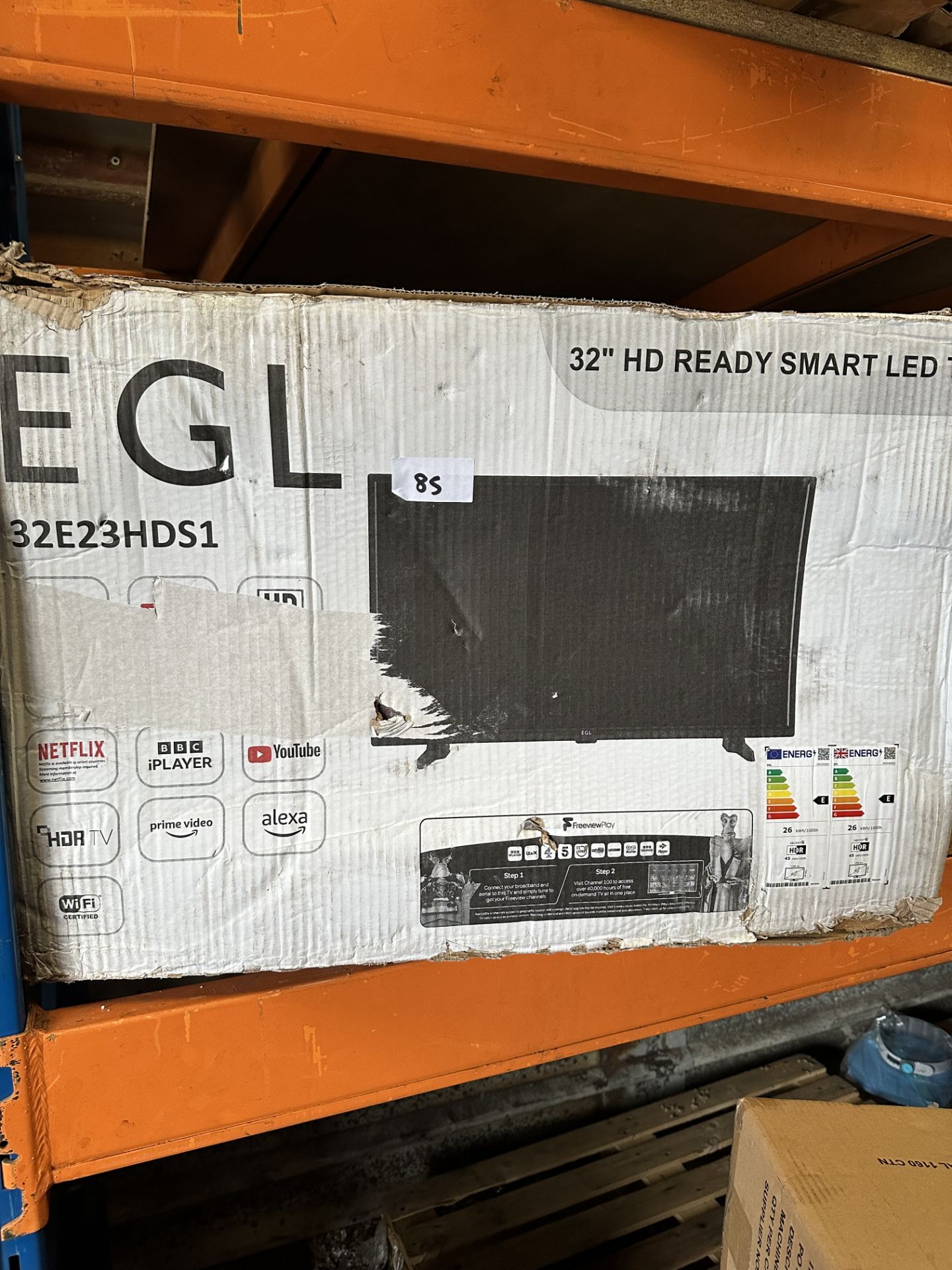 EGL HD Ready Smart LED TV 32". RRP £200 - Grade U