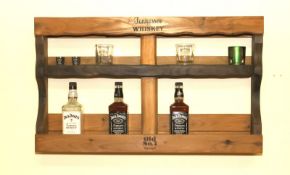 Rustic Hand Made Jack Daniel's Wall Mounted Bottle Rack