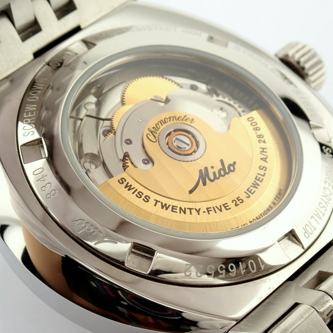Mido / All Dial Day Date Chronometer Automatic Transparent (Unworn) - Gentlemen's Steel Wristwatc... - Bild 11 aus 12