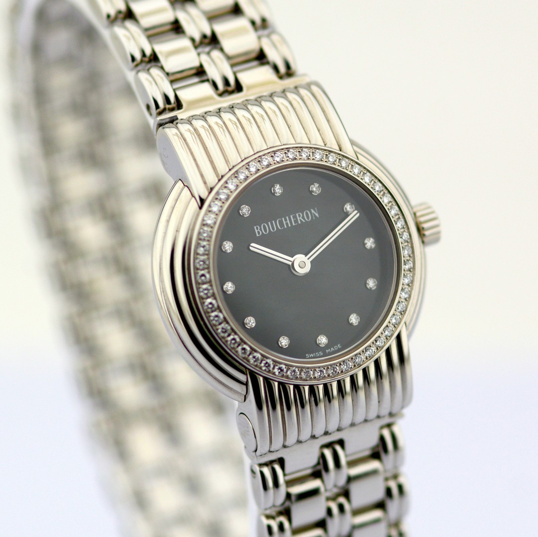Boucheron / AJ 411022 Diamond Dial Diamond Case - Lady's Steel Wristwatch - Bild 4 aus 10