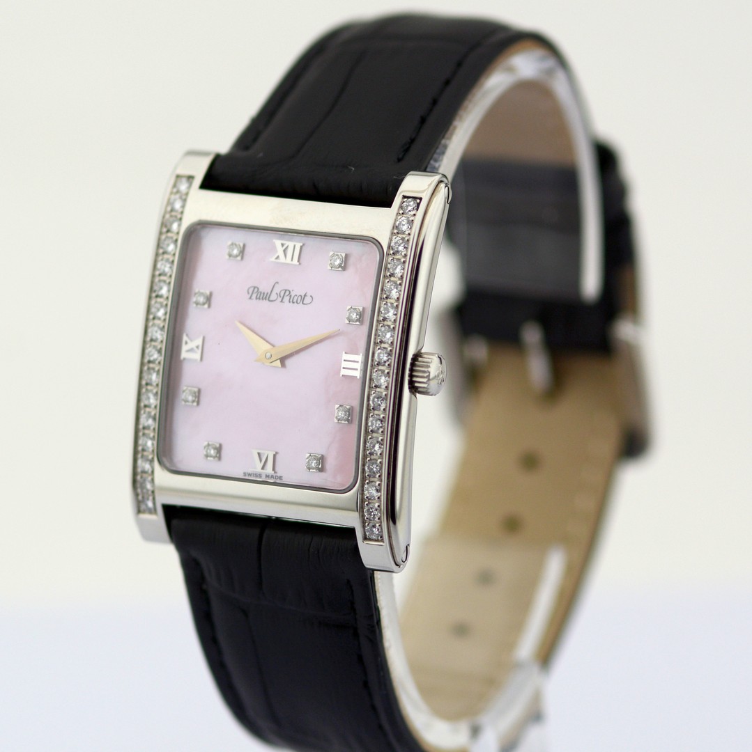Paul Picot / 4079 Diamond Dial Diamond Case Mother of Pearl - Lady's Steel Wristwatch - Bild 7 aus 12