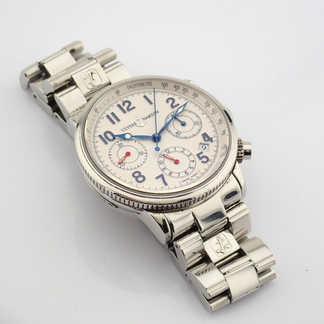 Ulysse Nardin / Marine Chronograph 353 22 - Gentlemen's Steel Wristwatch - Image 7 of 16