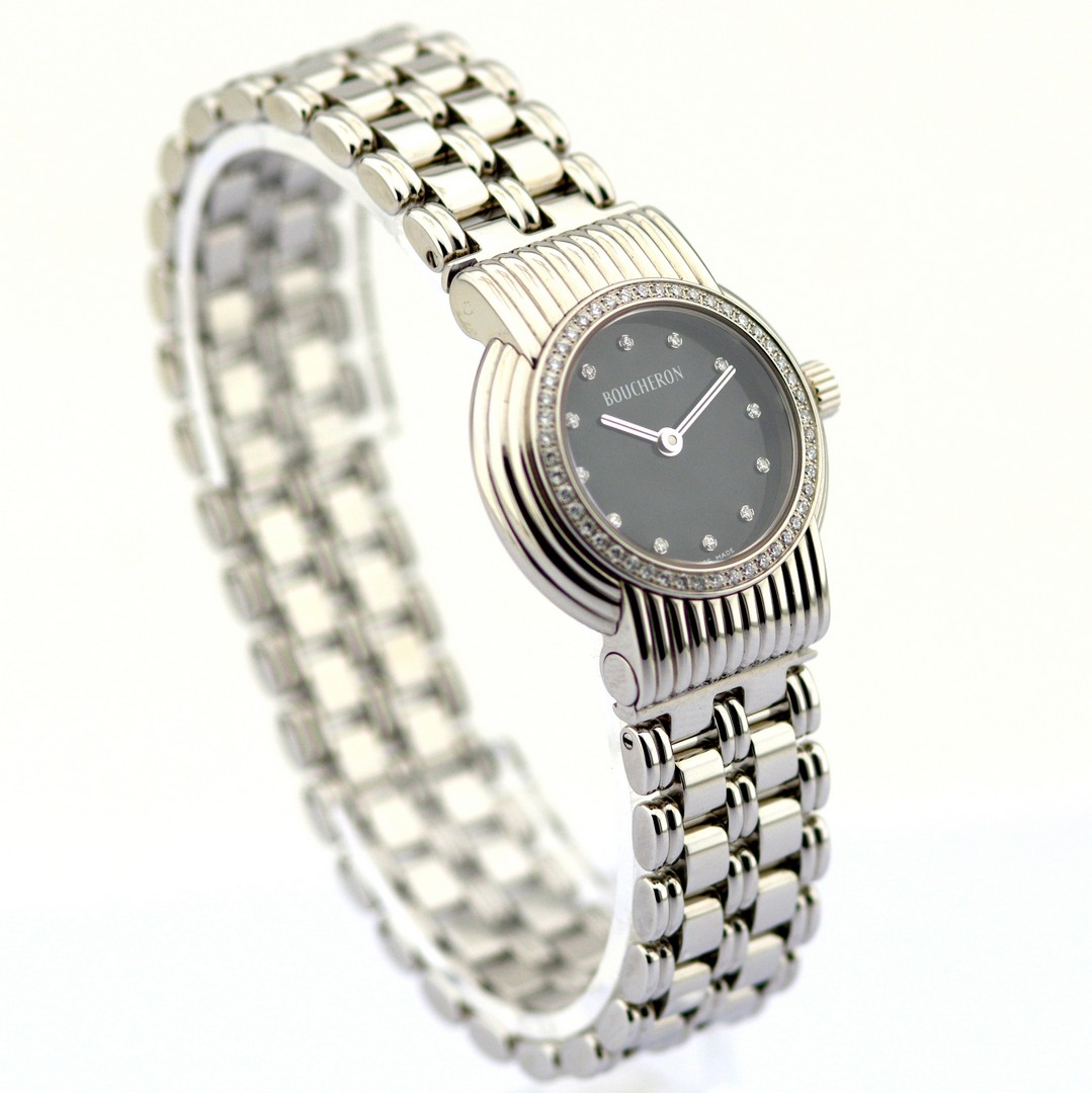 Boucheron / AJ 411022 Diamond Dial Diamond Case - Lady's Steel Wristwatch - Bild 3 aus 10