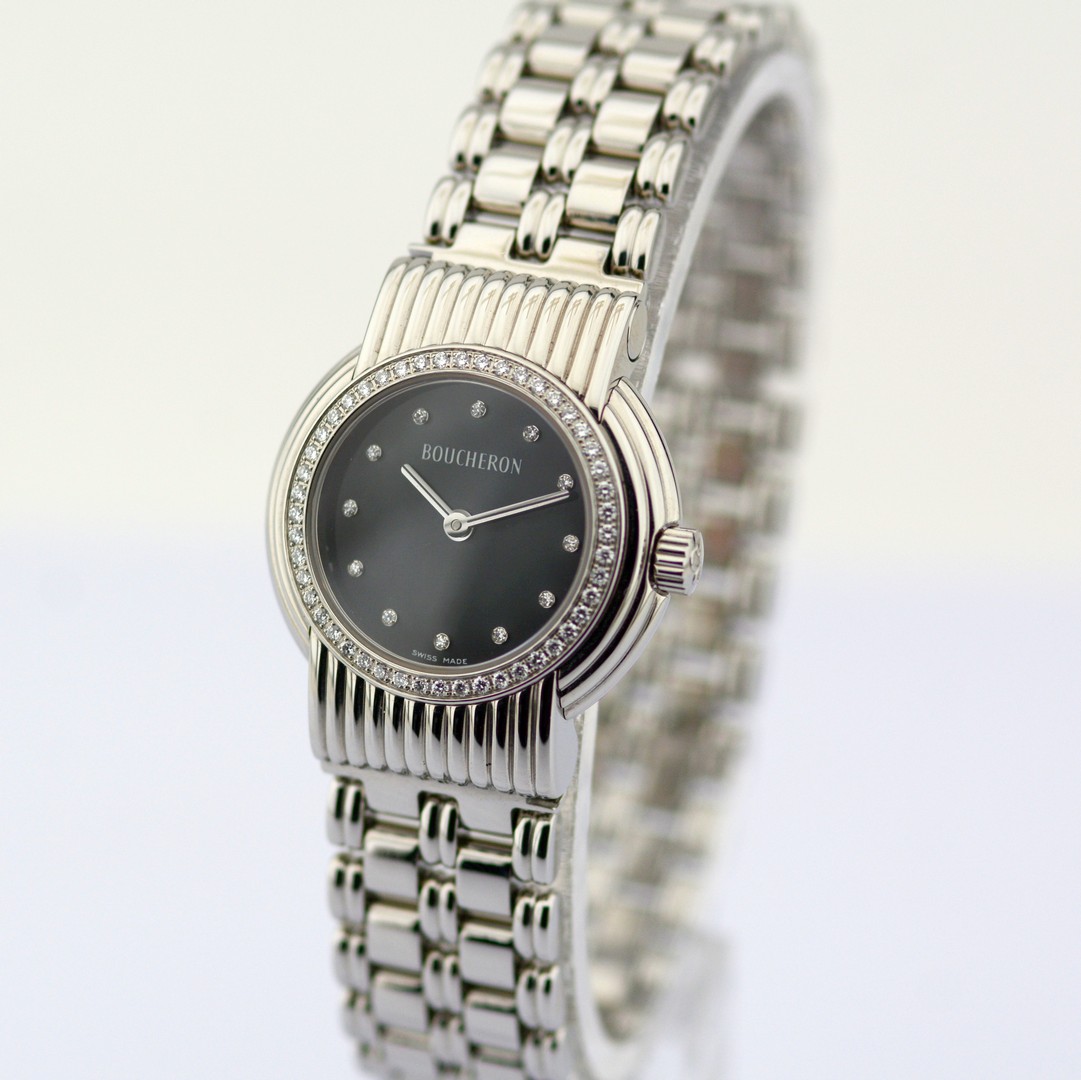 Boucheron / AJ 411022 Diamond Dial Diamond Case - Lady's Steel Wristwatch - Bild 5 aus 10