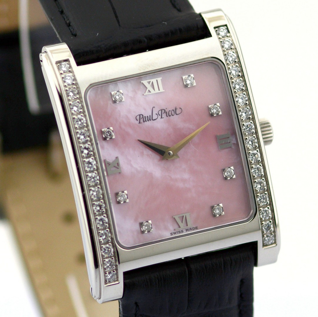 Paul Picot / 4079 Diamond Dial Diamond Case Mother of Pearl - Lady's Steel Wristwatch - Bild 6 aus 12