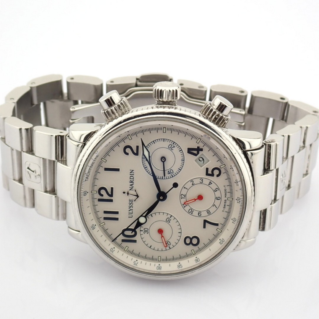 Ulysse Nardin / Marine Chronograph 353 22 - Gentlemen's Steel Wristwatch - Image 5 of 16