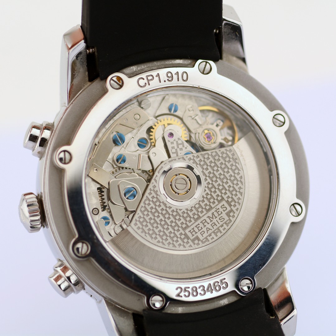 Hermès / Clipper CP1.910 - Chronometer - Chronograph - Automatic - Date - Gentlemen's Steel Wrist... - Image 9 of 11
