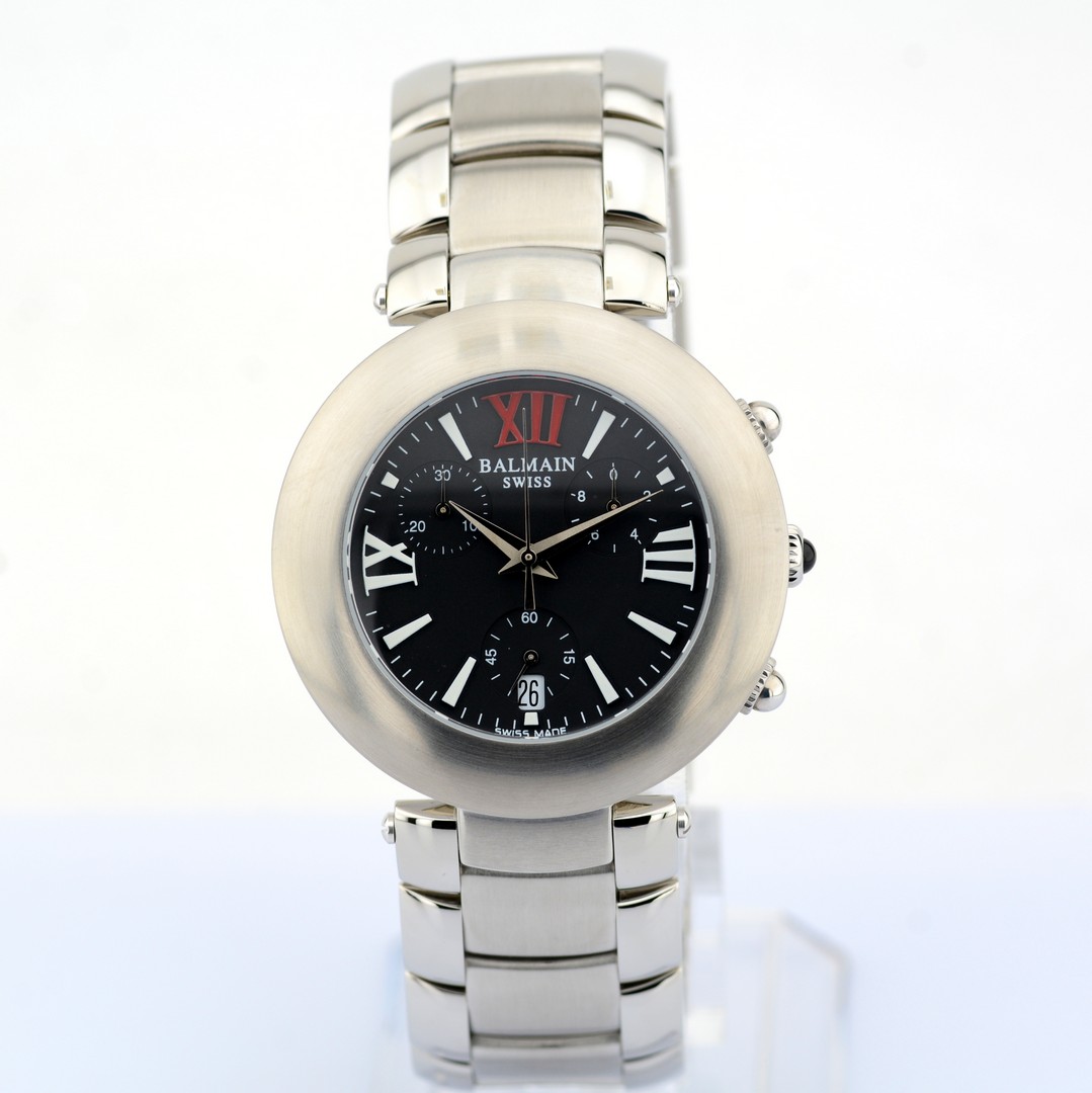 Pierre Balmain / Swiss Chronograph Date - Gentlemen's Steel Wristwatch - Bild 3 aus 7