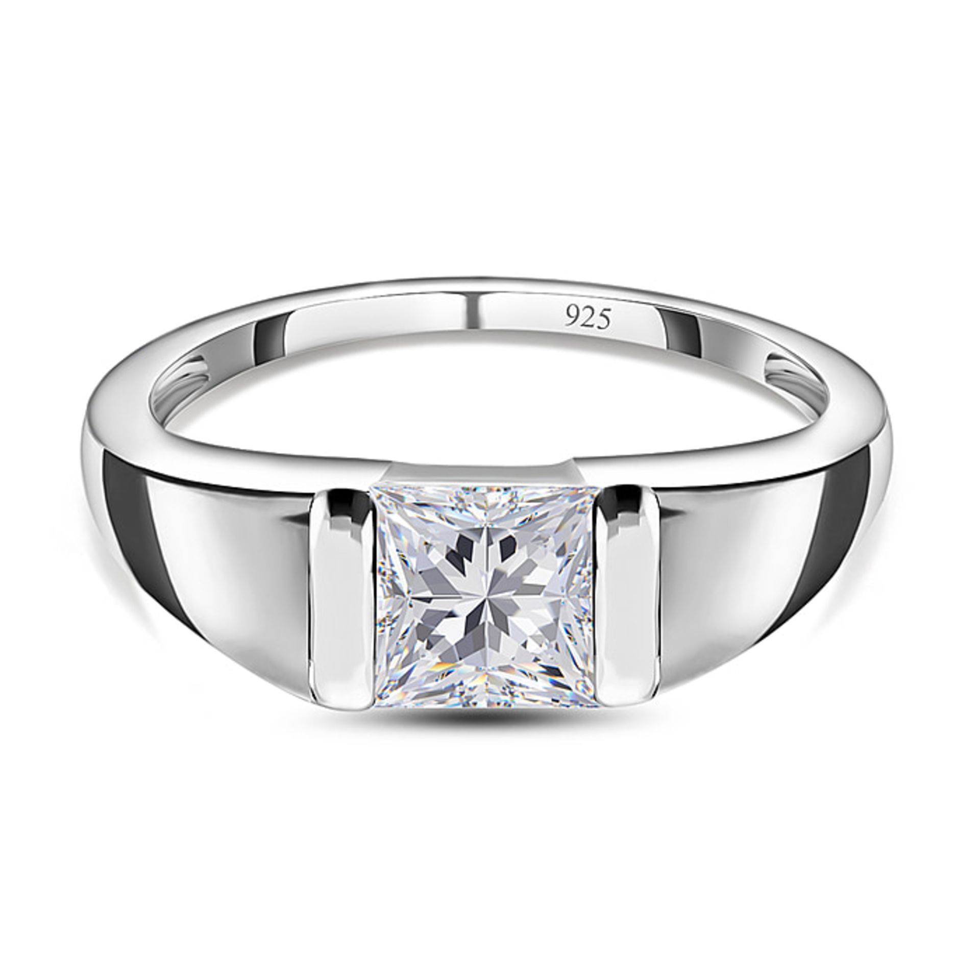 New! CZ Band Ring in Sterling Silver - Image 3 of 5