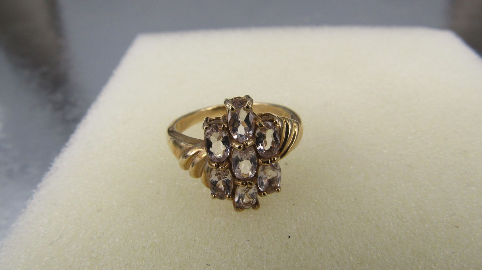 Semi Precious 9ct Gold Morganite Ring - Image 4 of 5