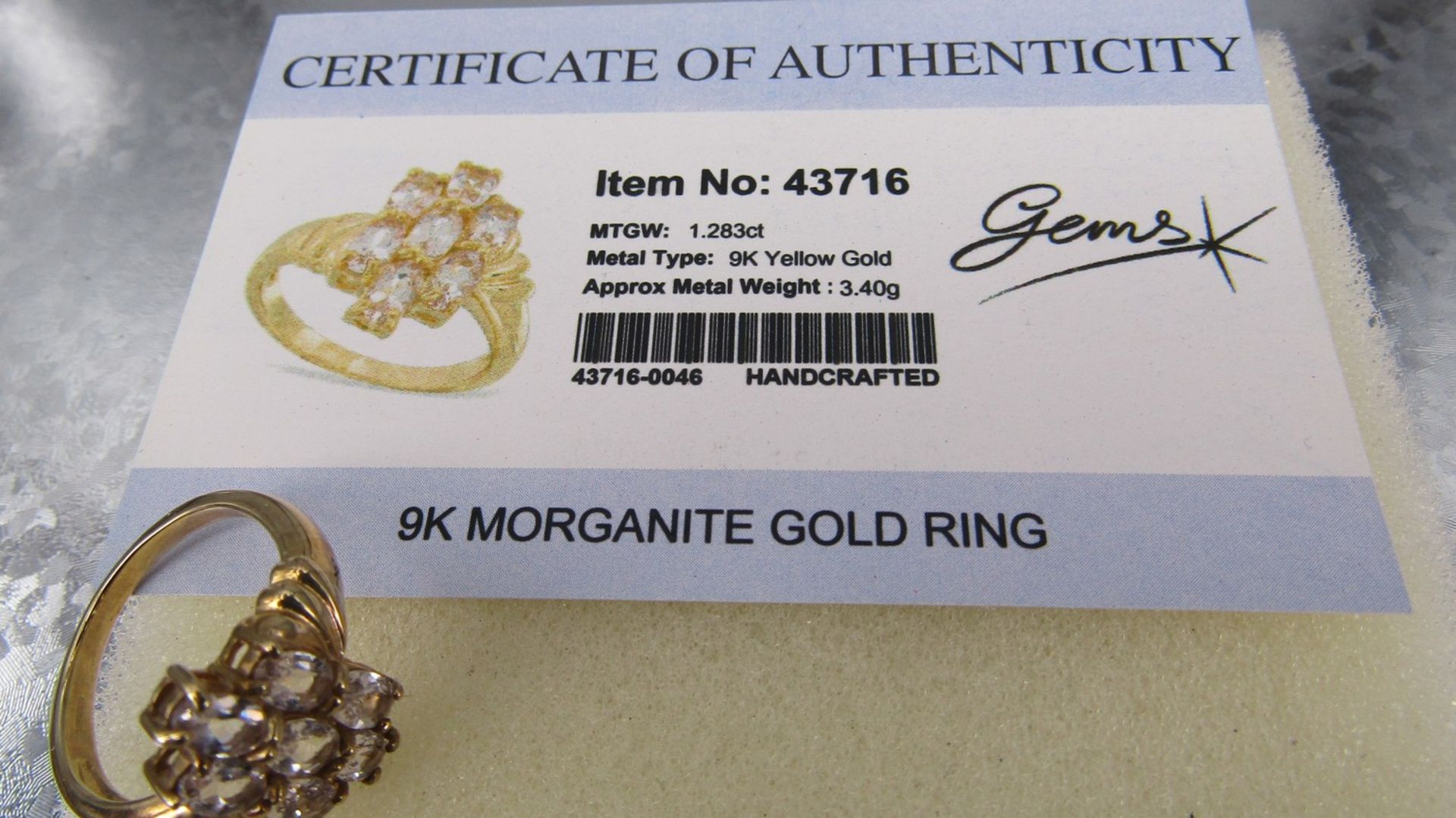 Semi Precious 9ct Gold Morganite Ring - Image 2 of 5