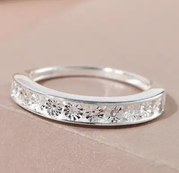 New! Diamond Half Eternity Ring in Sterling Silver
