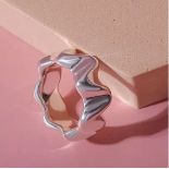 New! Sterling Silver Wavy Band Ring