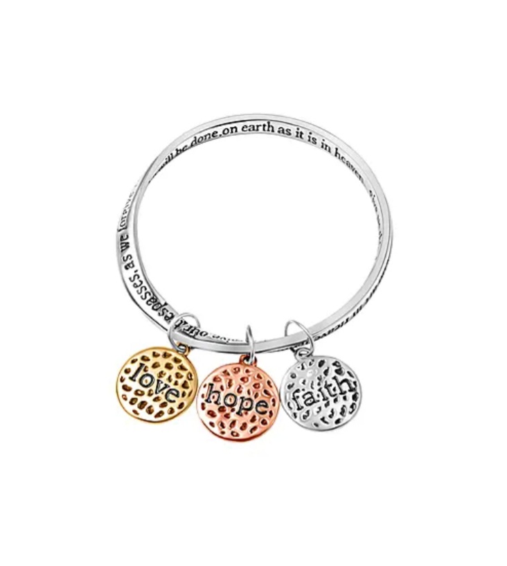 New! Set of 3 - Charm Bangles in Tri-Tone - Image 3 of 8