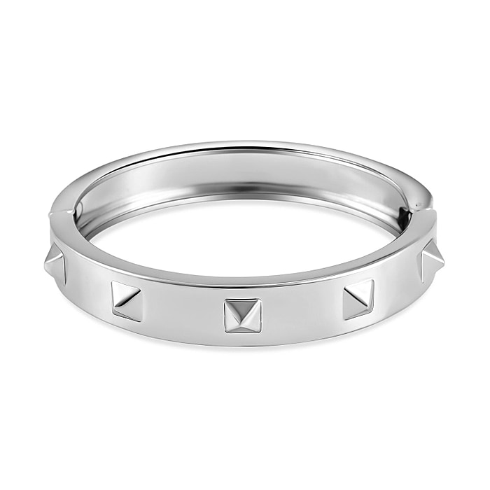 New! Designer Inspired Pyramid Spikes Bangle - Image 2 of 5