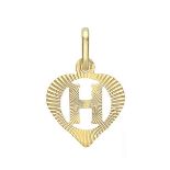 New! 9K Yellow Gold Diamond Initial U Pendant