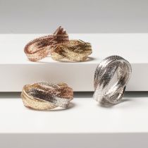 New! Maestro Collection - 9K Tricolour Gold Stretchable Mesh Ring