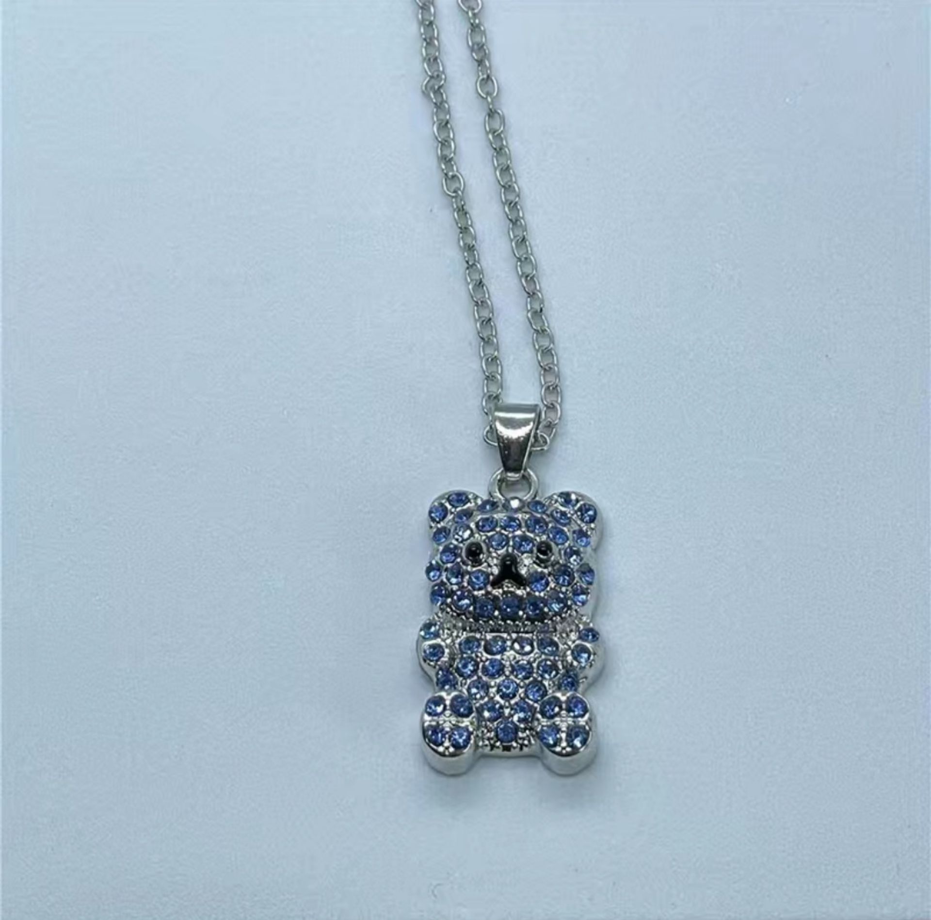 New! Exquisite Blue Rhinestone Bear Pendant - Image 4 of 6