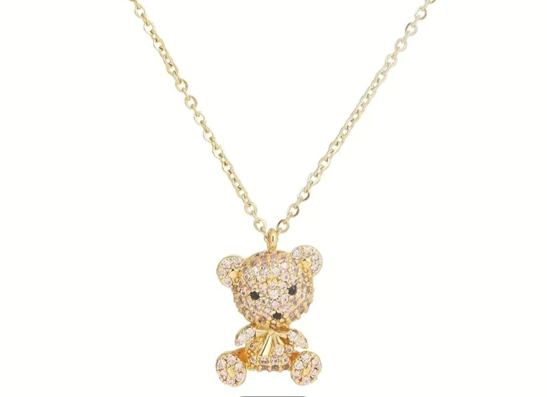 New! Cute Teddy Bear Pendant With Chain. - Image 2 of 2