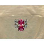 Natural Burmese Ruby Ring 3.35 Ct With Natural Diamonds & 18kGold