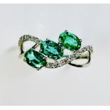 Beautiful 1.50 CT Natural Emerald Ring With Natural Diamonds & Platinum 950